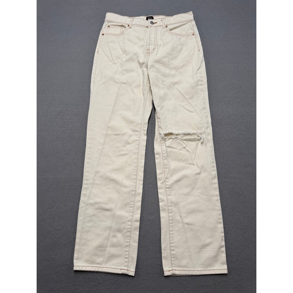BDG Jeans Women's 29 White Loose Fit Straight Leg High Rise Denim Cowboy Skater